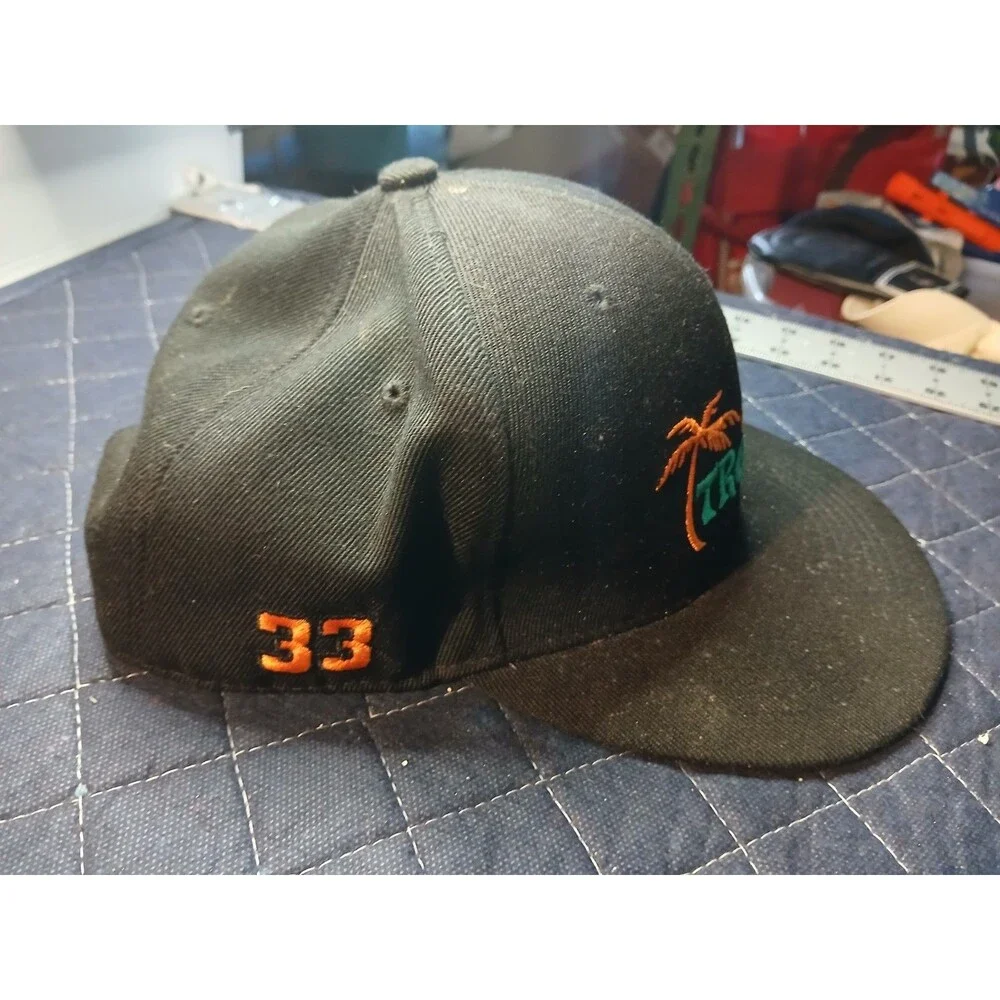 Vintage Flint Tropics Jackie Moon Snap Back Hat Black 33